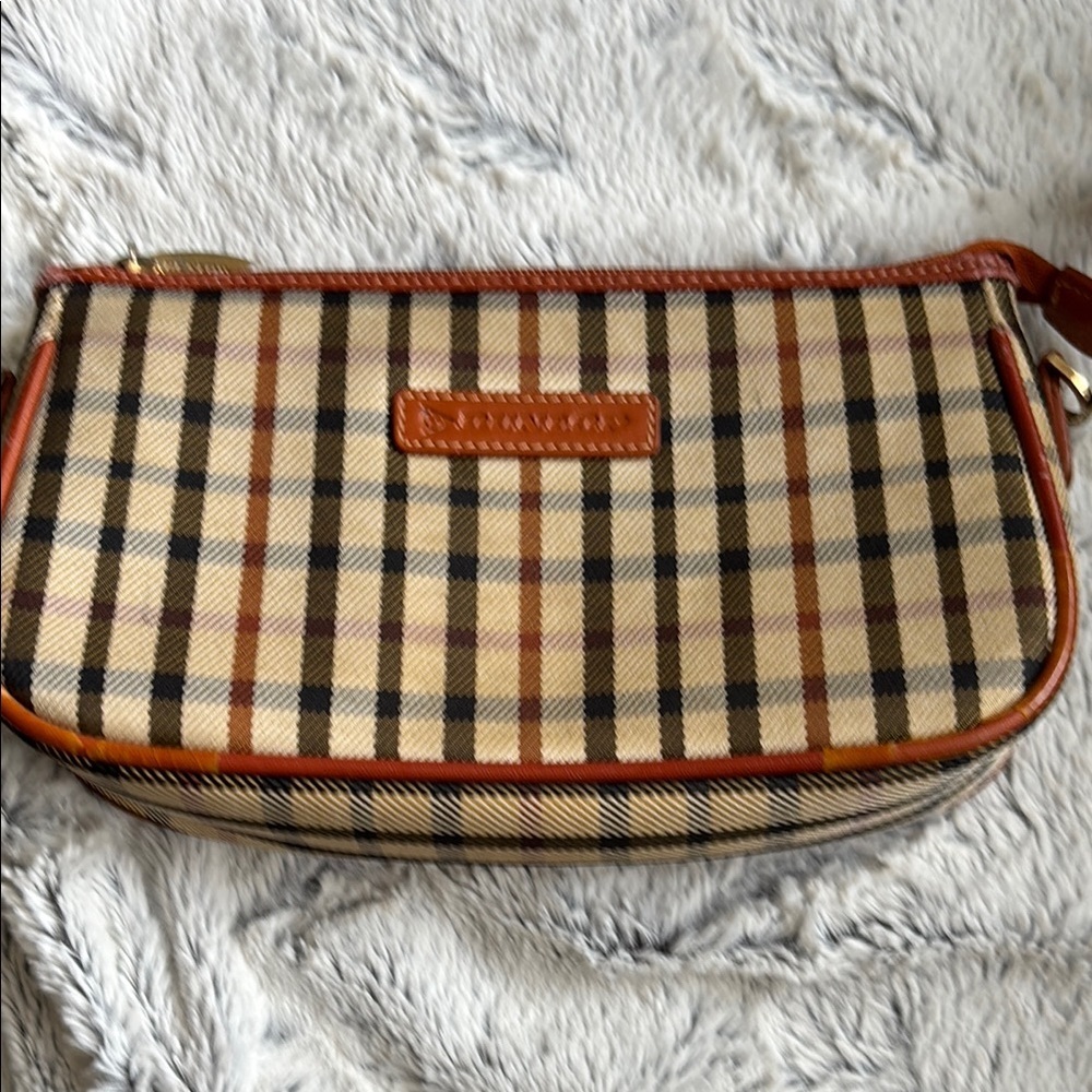 Dunlop Tan and Brown Checkered  Bag